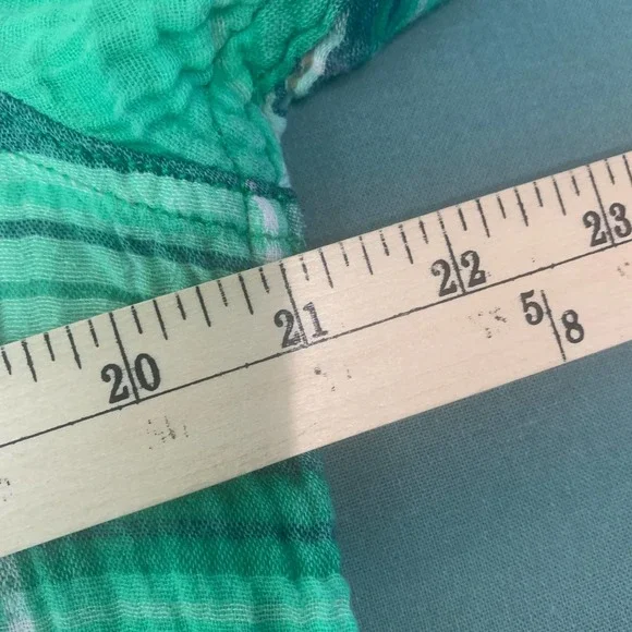 True Grit Mens Shirt Large Blue Green Plaid Button Up Short Sleeve Pocket Skater